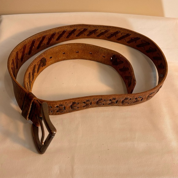 FOSSIL Belt Patterned Leather Vintage Western Bohemian Style - Picture 3 of 6